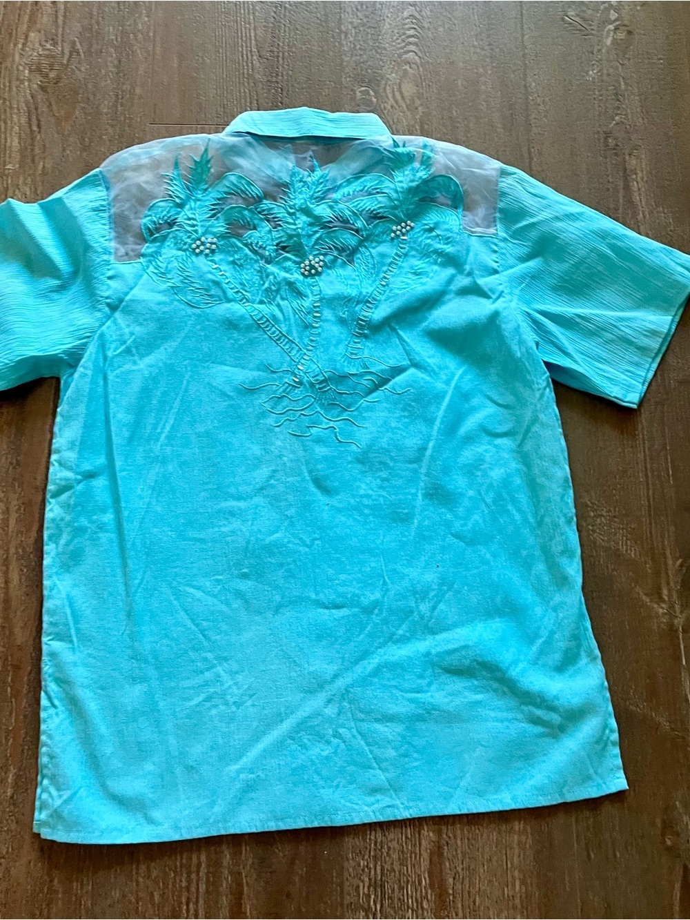 Turquoise Embroidered Two-Piece Set - Picture 7 of 10